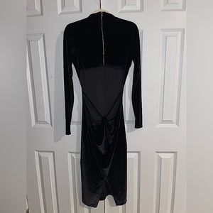 Sexy Open Back Strappy Black Dress